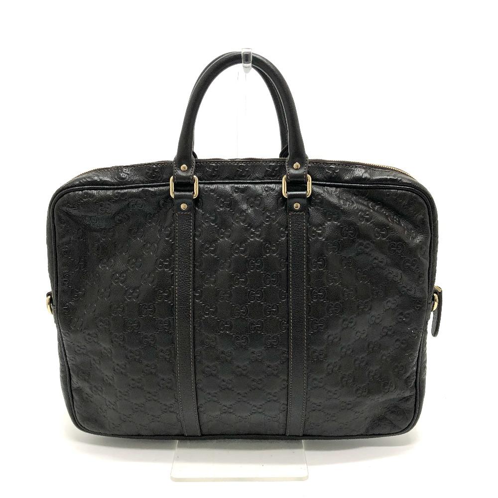 GUCCI 201480 Sima Line Hand Bag Business bag Briefcase Leather Brown