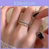 Elegante Koreaanse Stijl Minimalistische Diamantvormige Verstelbare Koperen Ring Voor Vrouwen