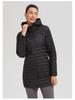 Lulu Women's Mid-Length Sporty Down Jacket: Windproof, Warm, Hooded, Zip Waist, Slimming Lightweight Coat for Autumn and Winter