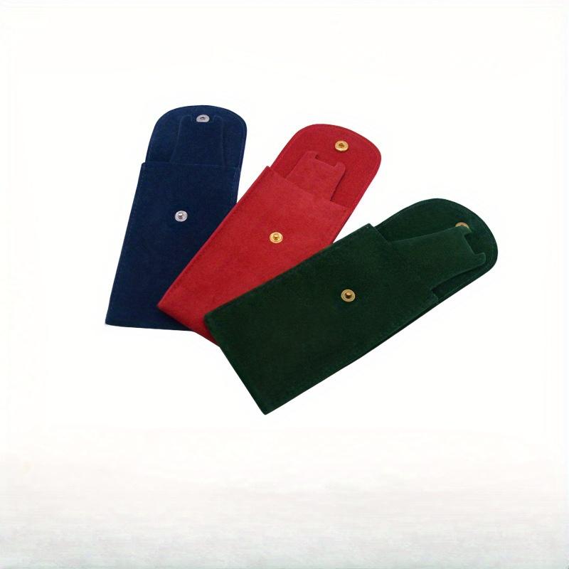 High-end Watch Storage Bag with Zipper, Portable Fleece Wristwatch Scratch-Proof Snap Button and Thickened Watch Pouch