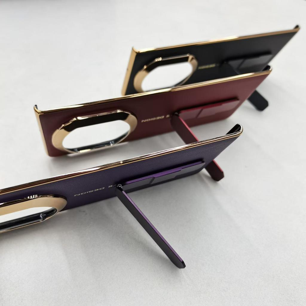 Applicable To Huawei MateX1 Mobile Phone Case, New Plain Leather Electroplated XTs Three-fold Rotating Bracket X1 Anti-drop Case