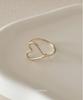 Judien 10K 14K 18K Heart Line Ring