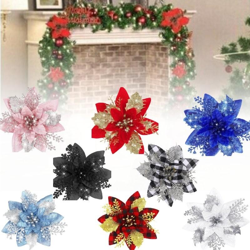 Christmas Flower Tree Garland Xmas Wreath Fireplace Door Decor Room Ornament