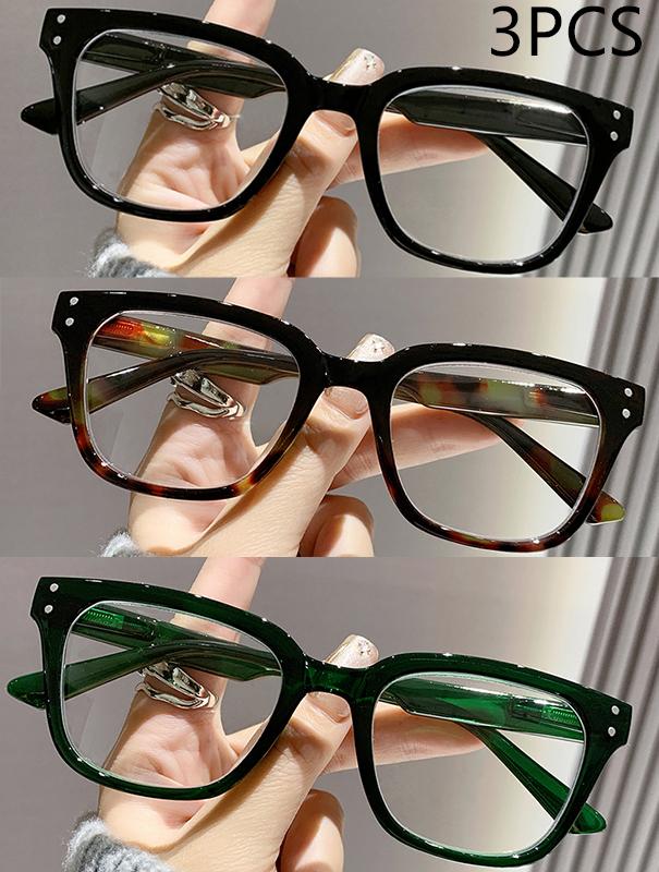 2/3PCS New Trendy Reading Glasses High-end Simple Square Frame Ultra-light Reading Glasses For Men And Women