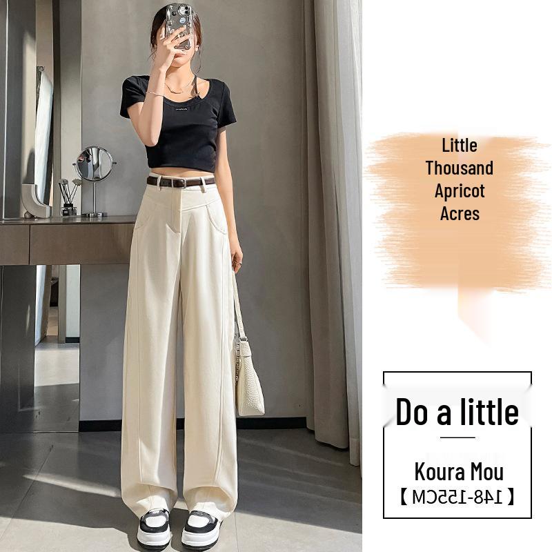 Women's Spring New High-Waisted Pants: Slim, Wide, Straight, and Floor-Length Styles