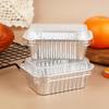 10Pcs Disposable Rectangular Aluminum Foil Baking Pans With Lids For Cakes Muffins Bread Food Storage Takeout Containers