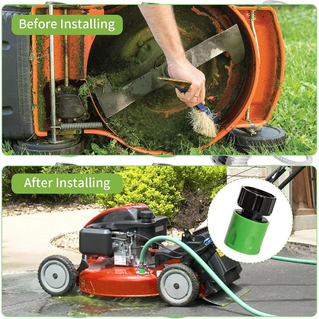Riding Lawn Mower Cleaning Set Accessories High Efficiency Deck Wash Adapter Set Metal Texture for Easy Maintenance