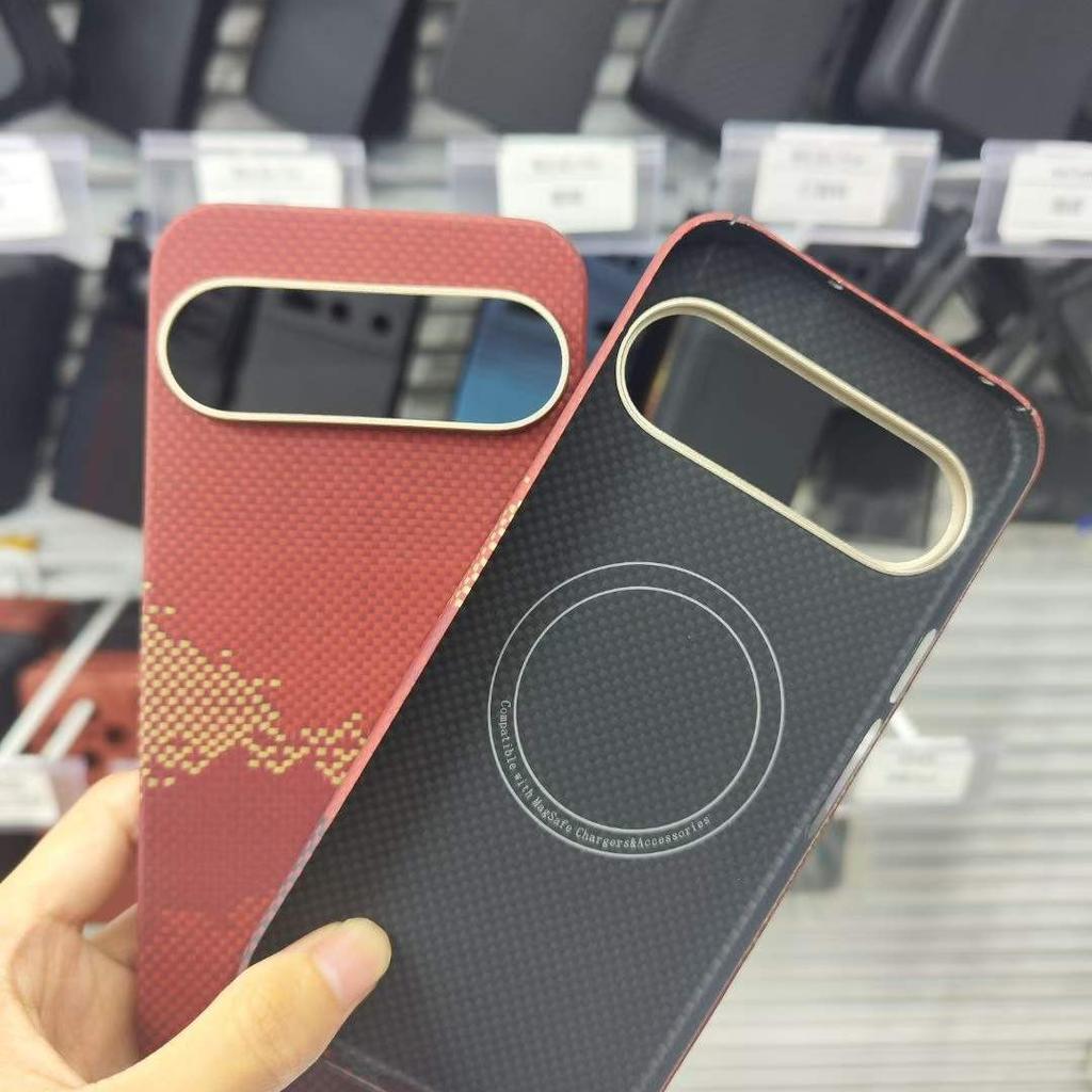 Carbon Fiber Magnetic Case for Google Pixel 10 Pro / 10 Pro XL 9 Cases Magnetic Metal Ring Ultra-thin Aramid Fiber Cover
