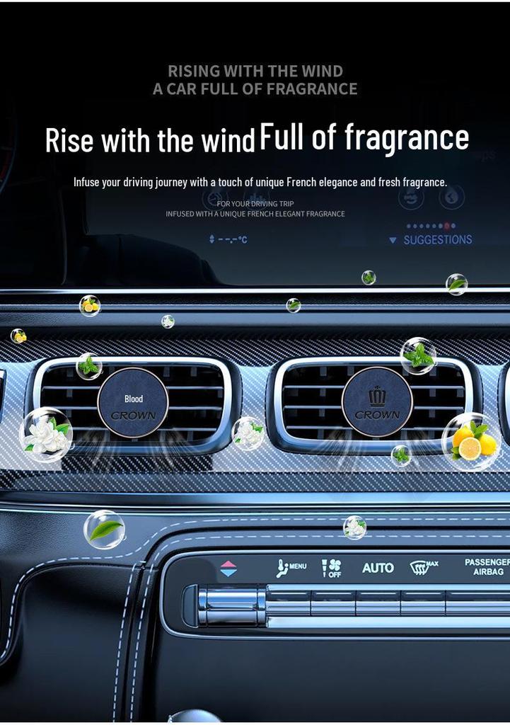 Car Air Vent Aroma Diffuser: Crown Design Perfume Ornament for Interior Modification