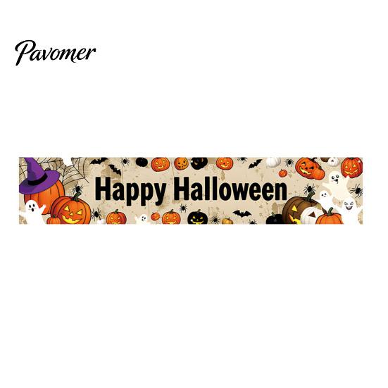 Festival Photo Booth Backdrop Halloween Fence Banner, 118 x 20 Inch Large Yard Sign Banner Flag, Scary Store Window Holiday Displays Party Hanging