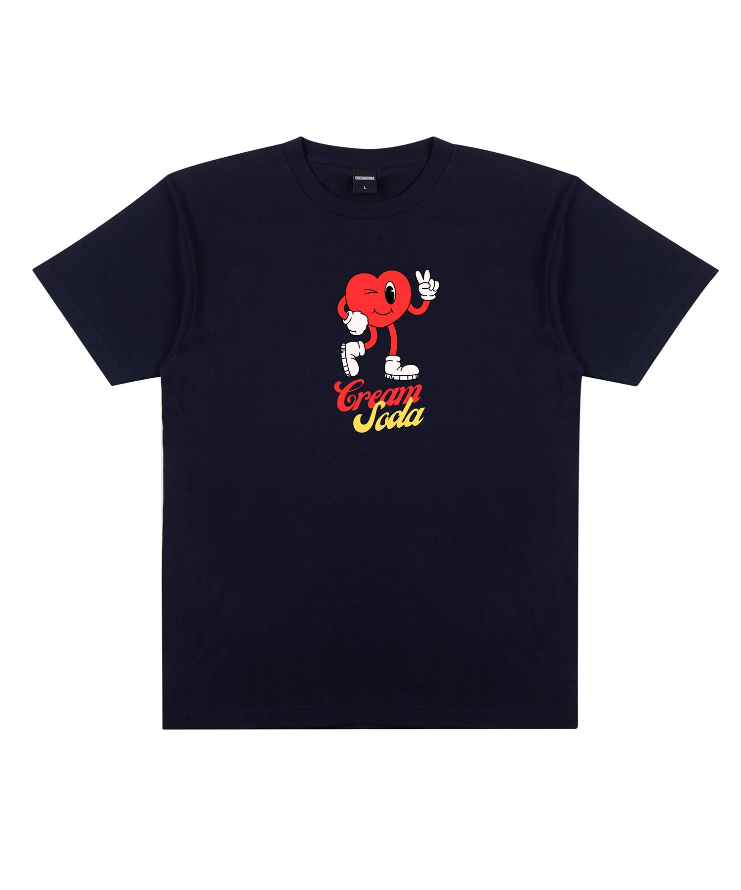 Cream Soda Lab Lab Selfie Heart Short Sleeve T-Shirt Navy M