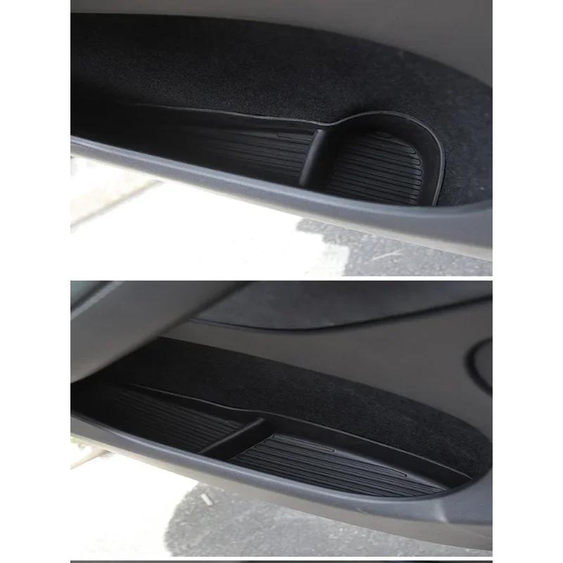 Car Door Side Storage Box for Tesla Model 3 Y Door Handle Armrest Umbrella Tray Organizer Front Rear Door Storage Accessories