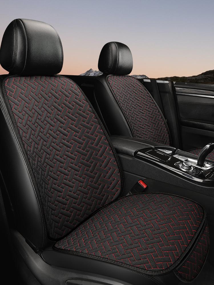 Linen Car Seat Cover Suitable For All Seasons, Small Three Piece Single Seat Anti-Skid Protector, Universal For Most Suvs, Truck