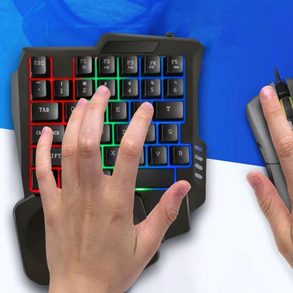 USB One Handedly Keyboard Ultra-slim Gaming Mechanical Keyboard Single Hand Keyboard  Smartphone