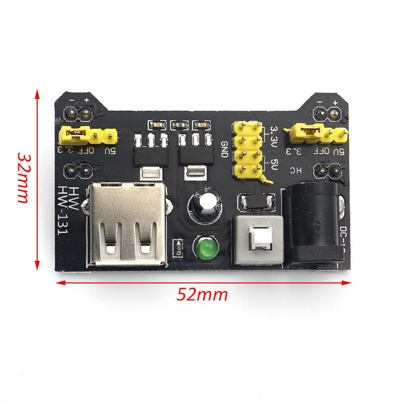 MB-102 Breadboard Power Module, Compatible with 5V and 3.3V