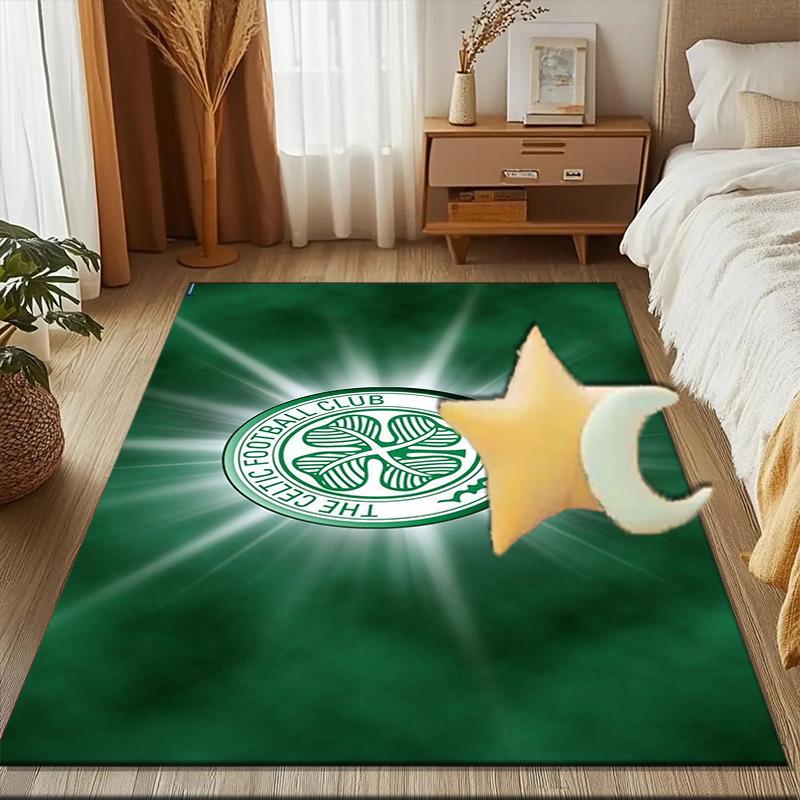 Cel-tic Football Club Crest Printed Office Carpet Chair Cushion  Entryway Rug, Rugs for Living Room, Bedroom Christmas gifts