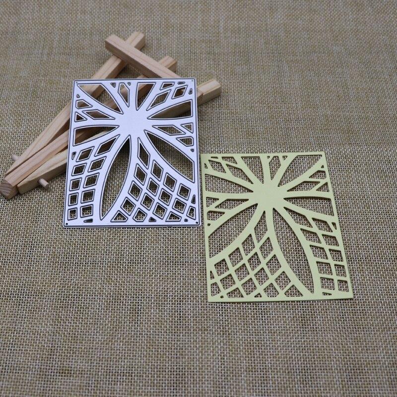 Rectangle Metal Cutting Dies Flower Rhombus Scrapbooking Stencil for Kids Embossing Craft