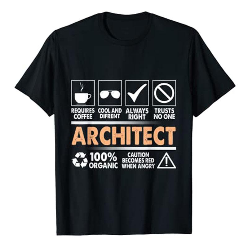 Определение архитектора, Забавный архитектурный дизайн, Футболка Architectura Стиль жизни Графическая футболка Наряды с коротким рукавом Оригинальные подарки S разноцветный