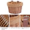Kids Bike Basket Bicycle Wicker D-shaped Child Front Basket With 2 adjustable Leather Strap waterproof For Cycling Accessory