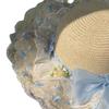 Breathable Lace Brim Sunshade Cap Elegant Outdoor Beach Hat Woman's Straw Hat  Casual Wear