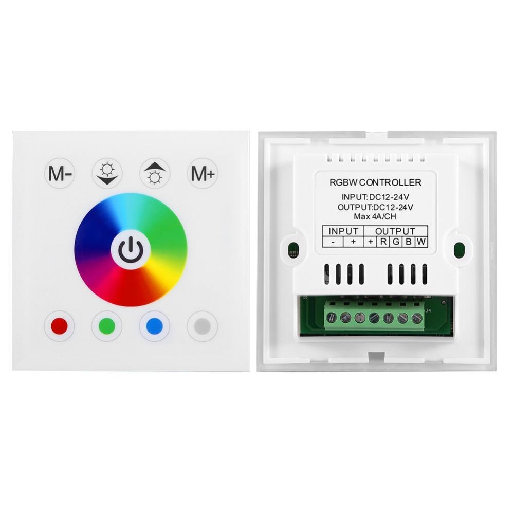 4 Channels LED Touch Panel Controller Touch Panel Dimmer Wall Mounted Installation белый