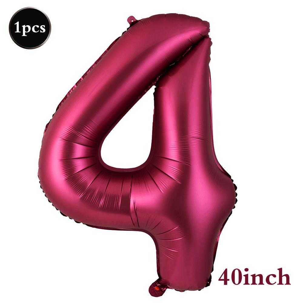 Giant 32 Inch Number Balloon Set Metallic Rose Red Foil Helium Balloon Kit DIY Happy Birthday Party Decor Kids Adult Anniversary