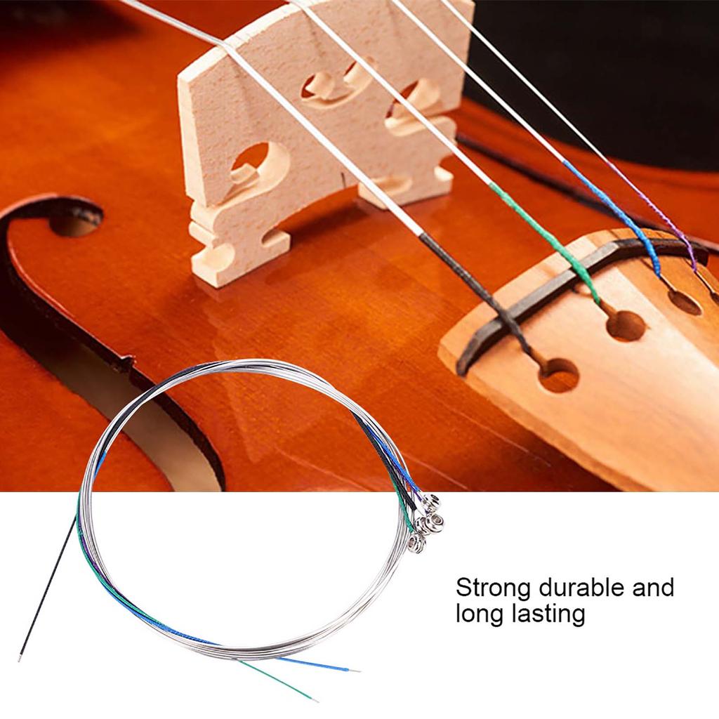 4 4 Violin String Steel Strings Set Full Size 010,014,020,029 (010‑029)