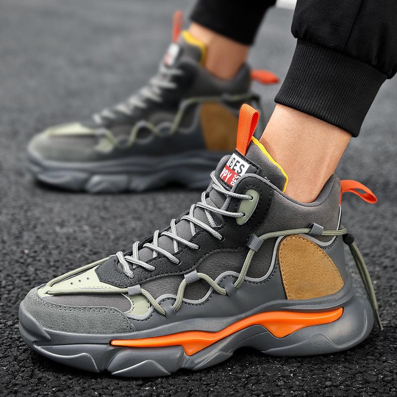 Men's Shoes Winter New High-top Platform Dad Shoes Men's Casual Sports Shoes Teenager Sports Shoes