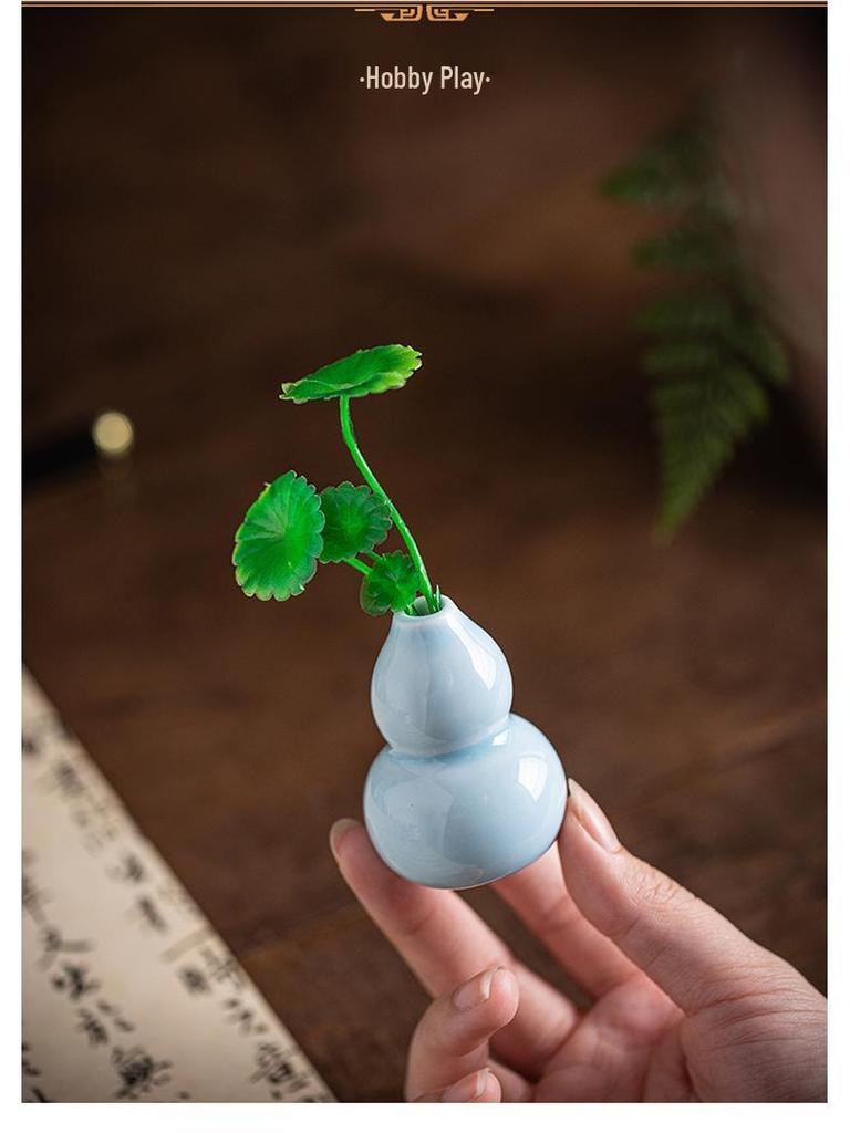 Creative Mini Ceramic Desktop Vase: Small Flower and Green Plant Hydroponic Bonsai Ornament for Indoor Decoration