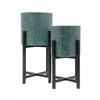 Country Living Set of 2 Iron Planters On Stands Aged Effect