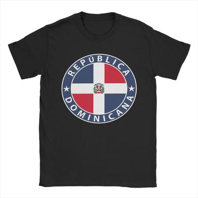Dominican Republic República Flag Flag Coat of Arms T Shirt Unisexs  TShirt Round Collar  Tee Shirt Short Sleeve Clothing Printed