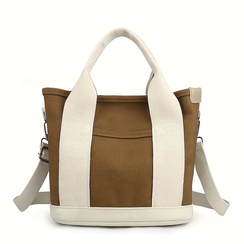 Canvas New Women's Handbag, Simple and Fashionable Bento Bag, Women's Handbag, Hand-held Shoulder, Crossbody Tote Bag