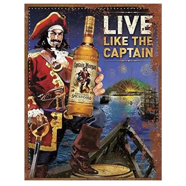 

Винтажная металлическая жестяная табличка Captain Morgan Ретро настенный декор для бара, мужской пещеры, гаража Железный постер, табличка xсм 20x30cm