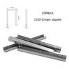 1000pcs 20ga Staples 11.2mm Crown Nails 10/13/22mm U-shape Nail Gun Nails Furniture Staples Upholstery Carpentry Tacks