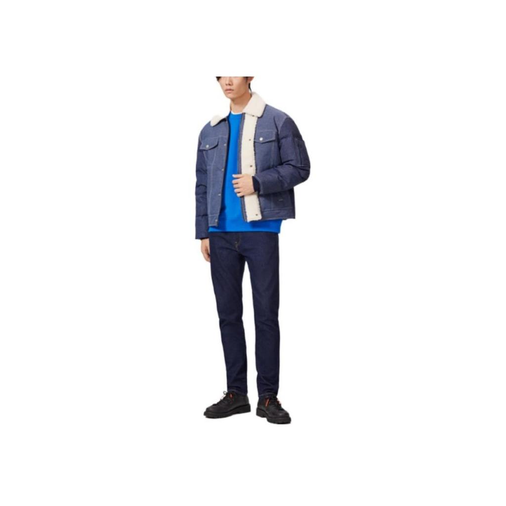 Levis Color Block Casual Single Button Denim Jacket Men Jackets Blue A5161-0001