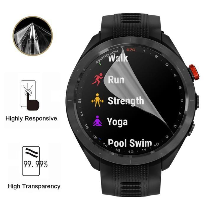 Protection écran pour Garmin Approach S70 - 42mm [Pack 6] Film Plastique Protecteur Résistant Ultra Mince Phonillico