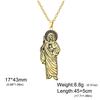 EUEAVAN Saint Jude Necklaces Stainless Steel 18K Gold Plated San Judas Tadeo Pendant Necklace Apostle of Jesus Jewelry Gift