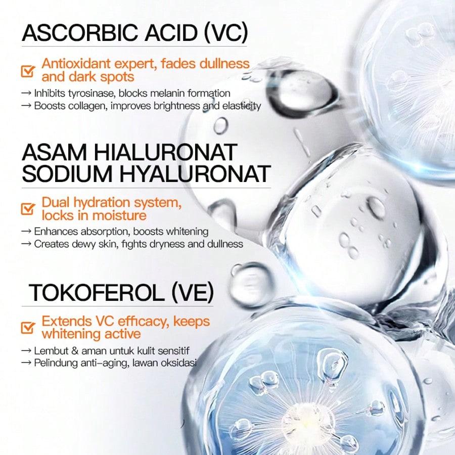 Vitamin C Facial Essence Moisturizing Hydrating Brightening Skin Fade Dark Spots Reduce Dullness Facial Care