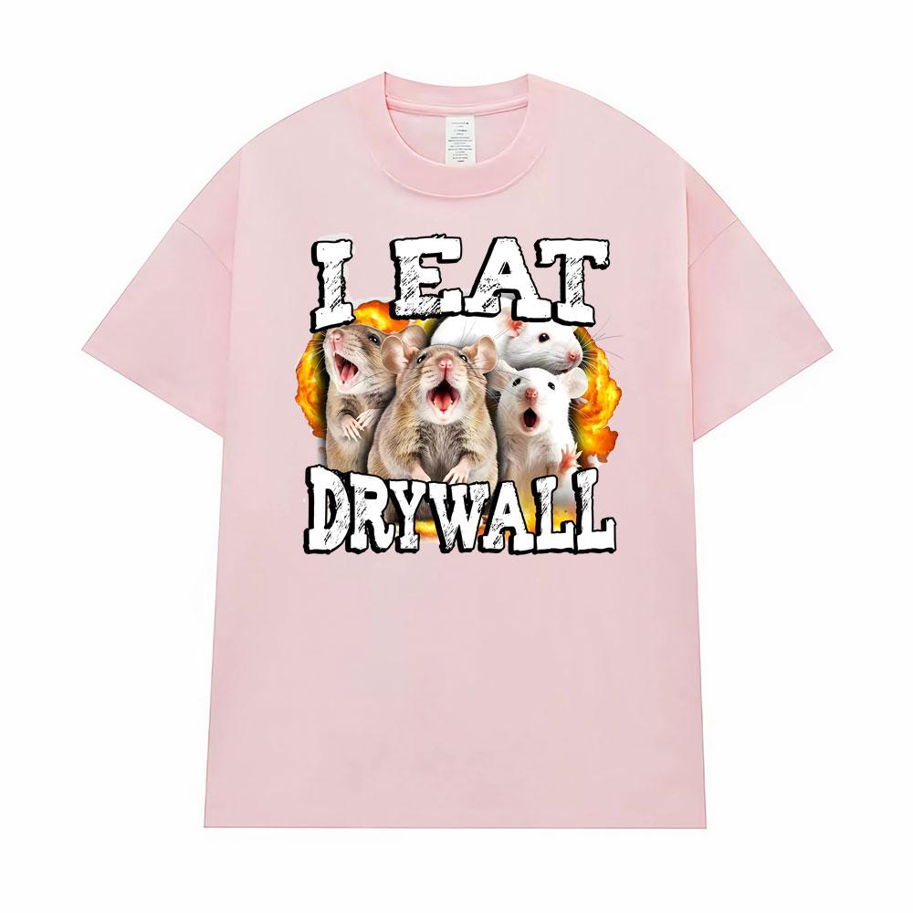 Funny Meme I Eat Drywall Cursed Mouse Graphic T-shirt Men Women High Quality Comfort T Shirt Fashion Classic Streetwear T Shirts
