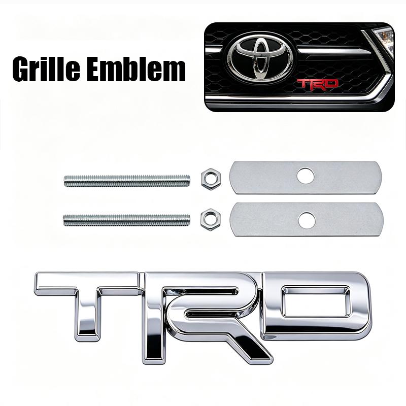 TRD Emblem 3D Metal Car Body Stickers Front Grille Rear Trunk Badge For Toyota Hilux Corolla RAV4 Camry Highlander Yaris Cross AA9