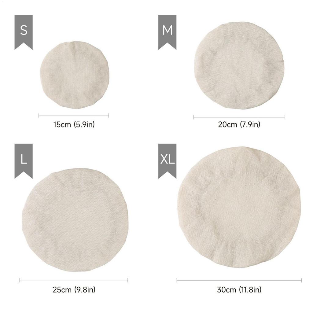 Bowl Covers Set Elastic Reusable Bowl Covers 4Size Dish Covers Cotton Cloth Food Storage Container Cover Bread Proofing for Home