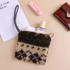 Winter Plush Wallet Zipper Coin Purse Women's Lamb Wool Clutch Bag with Rope Children Cute Purse Card Bag Key Earphone Pouch