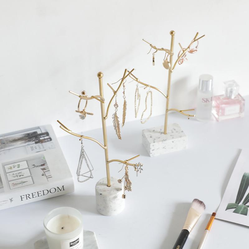 Marble Rack INS Jewelry Rack Storage Metal Crafts Home Atmosphere Decoration Desktop European Minimalist Style Ornaments
