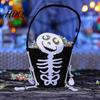 Halloween Candy Bucket Trick or Treat for Kids Pumpkin Face Ghost Bat Cat Storage Container Snack Basket Holder with Handle Party Favors Lightweight