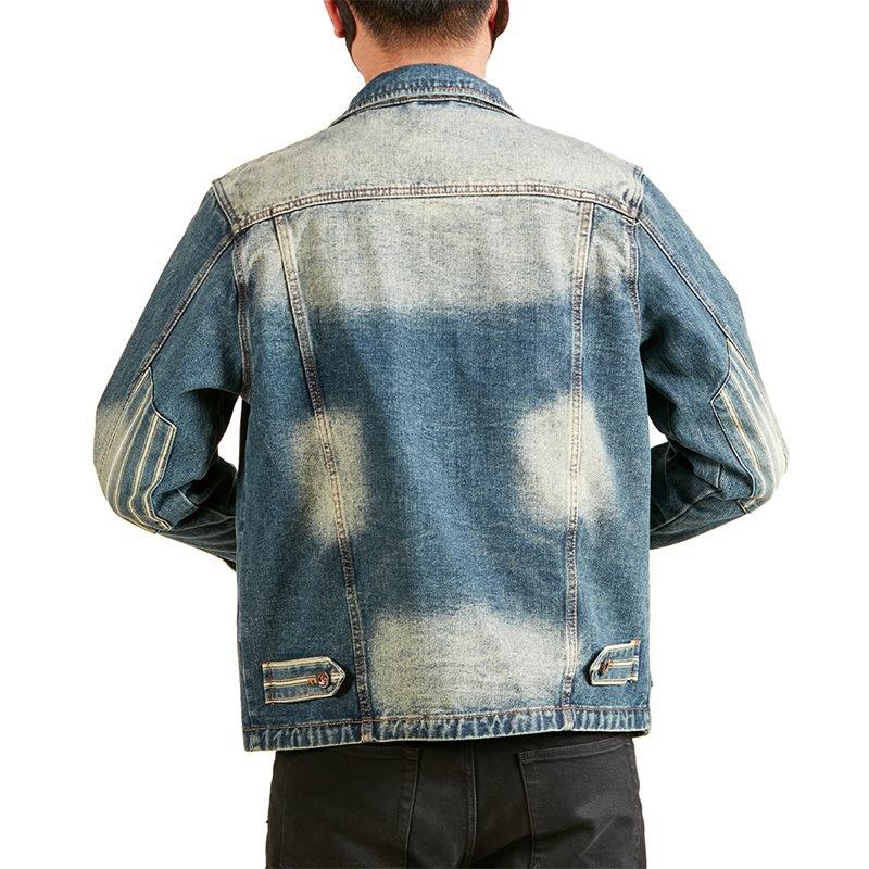 New Denim Jacket for Men's Retro Multi-pocket Jacket Wash Nostalgic Denim Jacket