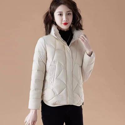 Chaqueta Corta para Mujer con Capucha Talla Grande Abrigo Cálido Invierno Engrosado Cuello de Pelo Abrigo con Capucha Abrigo Cálido Esponjoso