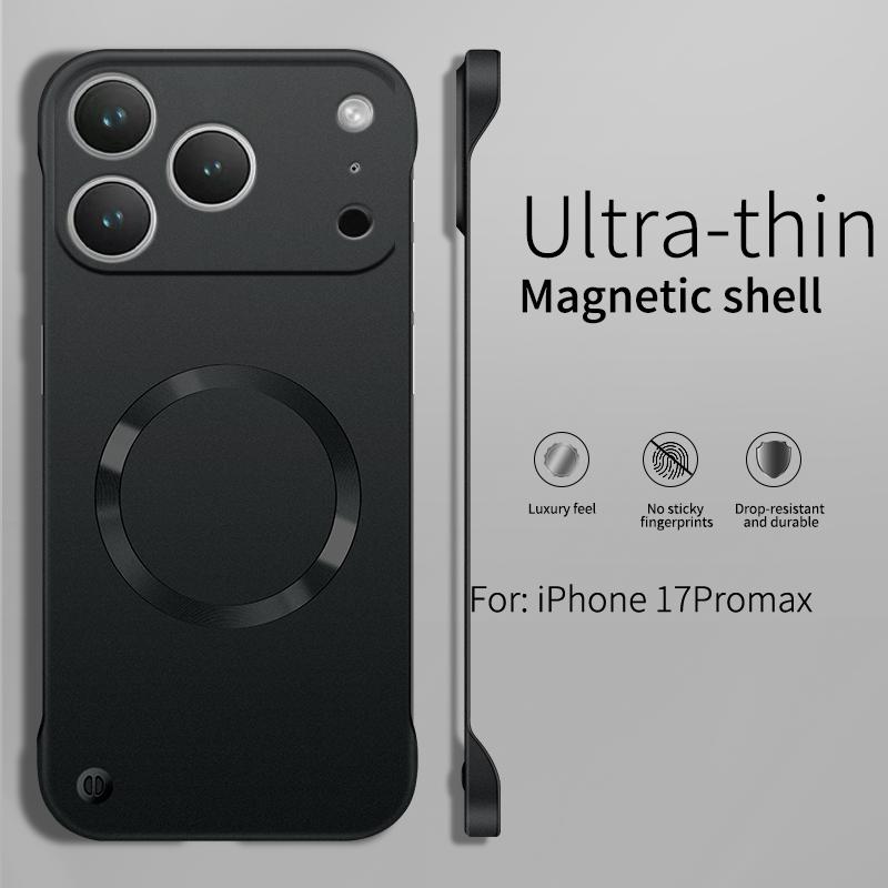 

Ультратонкие Безрамочные Матовые Чехлы Из ПК Для iPhone 17 Pro Max Air 14 15 Plus 11 12 16 Pro Для Magsafe Магнитный Защитный Чехол iPhone 12 Pro