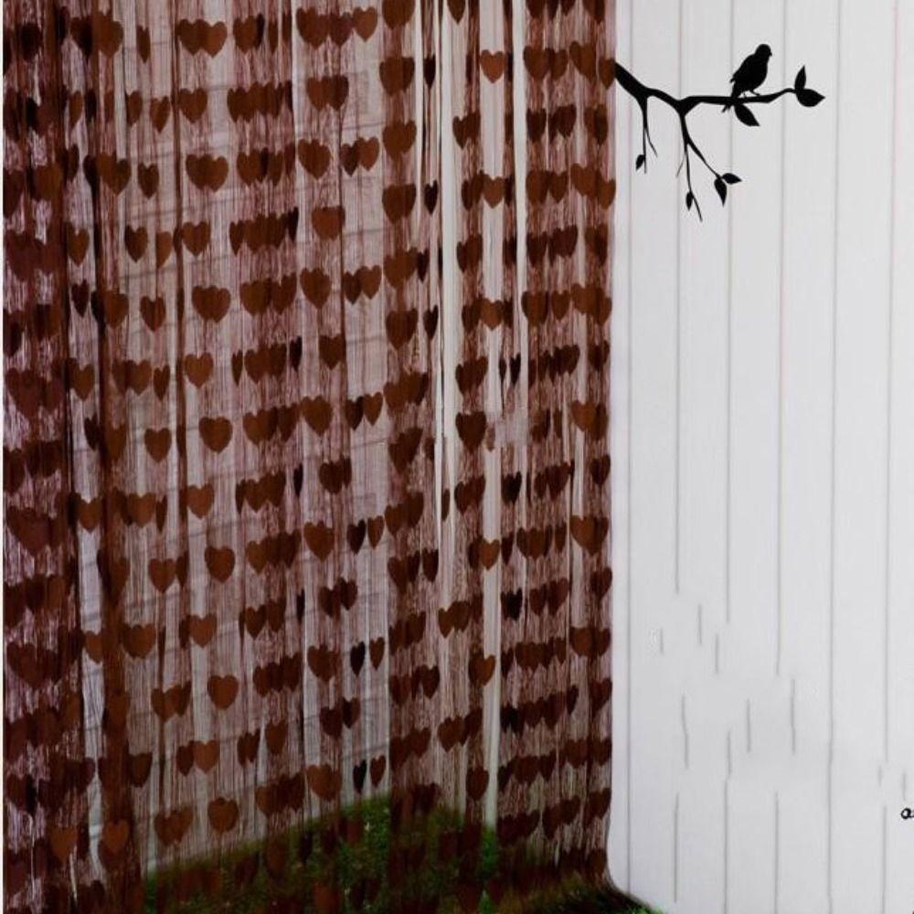 Room Divider Love Heart String Curtain Solid Color Tassel Curtain Romantic Door Curtain Home Decor