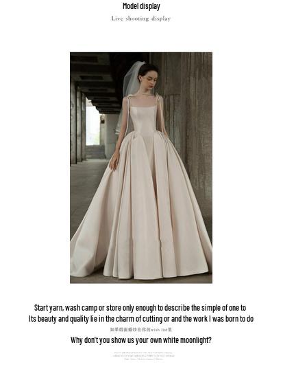 2025 Vintage Satin Halterneck Wedding Dress - Simple, Elegant Evening & Photography Style