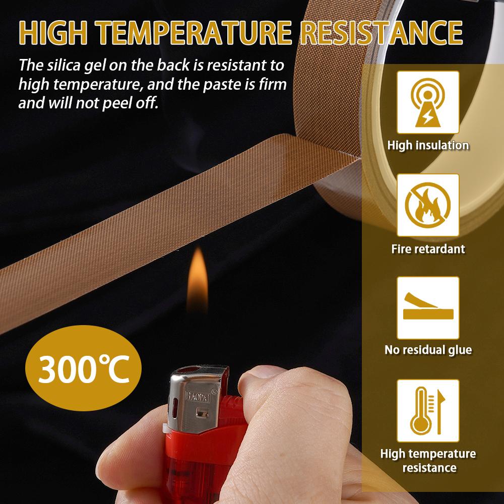 PTFE Flame-Retardant Tape 10M Long X 10mm Wide X 0.18mm Thick High Temperature Insulation Tape High Temperature Resistant
